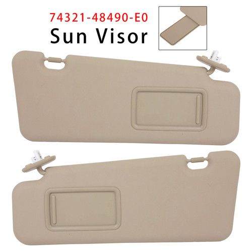 2008-2013 Toyota Highlander Pair Beige Sun Visor 74321-48490-E0 Generic