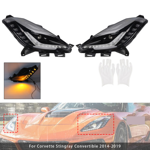 2014-2019 Chevy Corvette C7 Z06 Left+Right HID Xenon Headlight Assembly W/ Ballast 8pin Generic