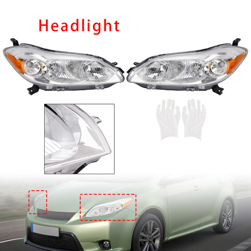 2009-2014 Toyota Matrix Left+Right Headlights Assembly Headlamp 8115002650 Chrome Generic