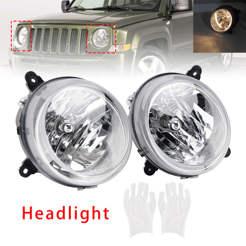2007-2010 Jeep Patriot Left+Right Headlights Lamps Chrome Generic