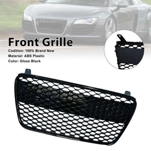 Front Henycomb Bumper Grille For 2007-2012 Audi R8 Gloss Black Generic