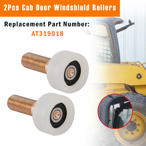 2Pcs Cab Door Roller AT319018 Fits For John Deere Skid Steer 240 250 260 270