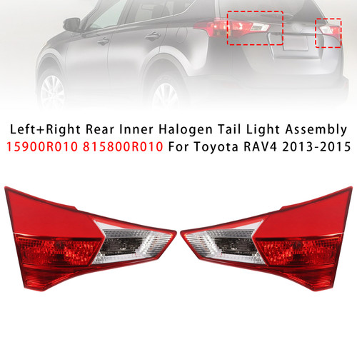 2013-2015 Toyota RAV4 Left+Right Rear Inner Halogen Tail Light Assembly 15900R010 815800R010 Generic