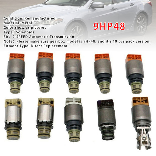 10PCS 9HP48 Auto Transmission Gearbox Solenoid Kit For Landrover Dodge Acura