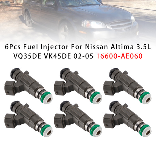 2002-2005 Nissan Altima Maxima Murano 6Pcs Fuel Injector 16600-AE060 Generic