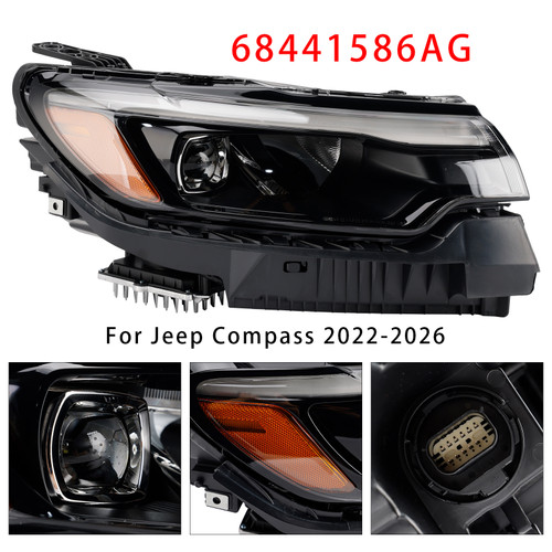 2022-2026 Jeep Compass Right LED Headlight Assembly 68441586AG Generic