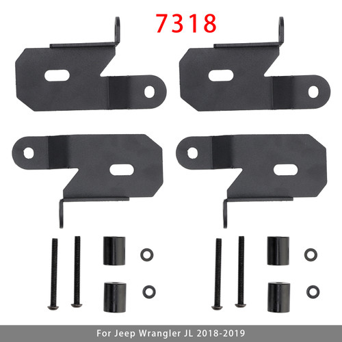 2018-2019 Jeep Wrangler JL 2 Pack 7318 A-Pillar Black Light Mount Brackets Generic