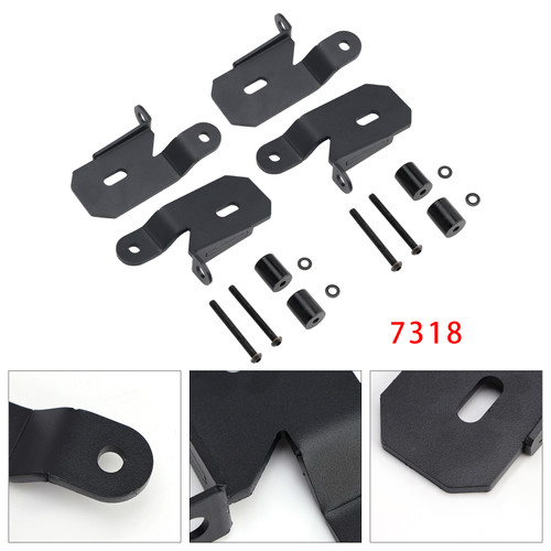 2018-2019 Jeep Wrangler JL 2 Pack 7318 A-Pillar Black Light Mount Brackets Generic
