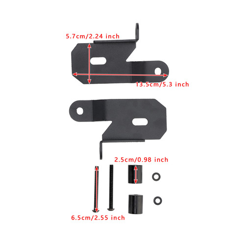 2018-2019 Jeep Wrangler JL 2 Pack 7318 A-Pillar Black Light Mount Brackets Generic