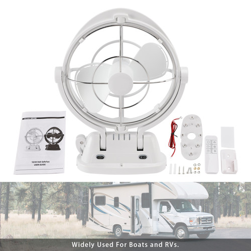 12V/24V Auto-Sensing Low-Power Draw Fan For Boats and RV White.