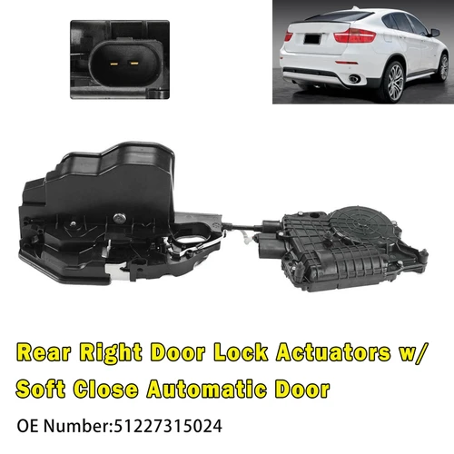 Rear Right Door Lock Actuators for BMW X5 E70 07-12 X6 E71 08-14 w/ Soft Close Automatic Door