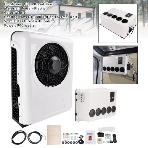 DC 24V RV Air Conditioner 13000btu Truck Split AC For Camping Vehicles Trucks RVs Trailers White