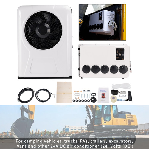 DC 24V RV Air Conditioner 13000btu Truck Split AC For Camping Vehicles Trucks RVs Trailers White
