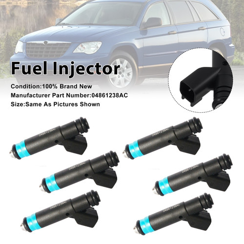 6Pcs Fuel Injector For Chrysler 05-08 For Dodge 3.8L V6 04861238AC