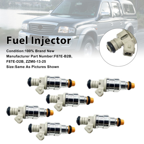 6Pcs Fuel Injector For Ford Ranger For Mazda B3000 Sable 3.0L V6 F87E-D2A
