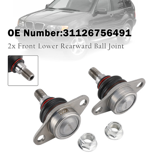 2000-2006 BMW X5 E53 2x Front Lower Rearward Ball Joint 31126756491 Generic