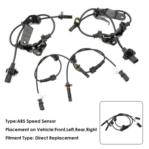 2008-2012 HONDA ACCORD 4×ABS Wheel Speed Sensor Front Rear Left Right Generic