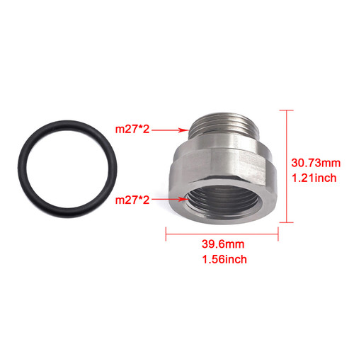 Thread Size Oil Drain Valve Adapter Silver A-211 27mm-2.0