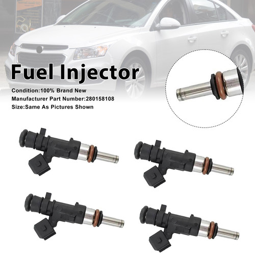 2013-2016 Holden Cruze JH 1.6L 4 Cyl A16LET 4Pcs Fuel Injector 0280158108 Generic