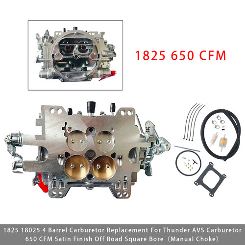 1825 Carburetor 650 CFM 4-BBL Manual Choke For Thunder AVS 1825 650 CFM