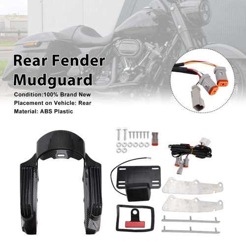Rear Fender LED Light Black fit for Touring Road King FLHR Street Glide FLHX FLTRX 2014+