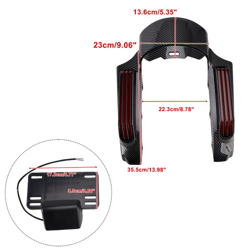 Rear Fender LED Light Red fit for Touring Road King FLHR Street Glide FLHX FLTRX 2014+