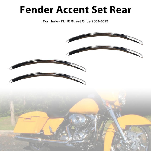 2006-2013 Harley FLHX Street Glide Fender Accent Set Rear Chrome Generic