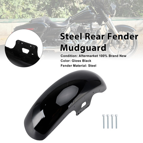 2014-2023 Harley Touring Electra Road Street Glide Steel Rear Fender Mudguard Black Generic