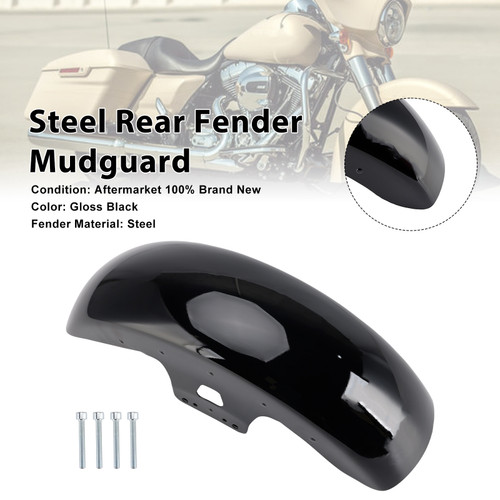2014-2023 Harley Touring Electra Road Street Glide Steel Rear Fender Mudguard Black Generic