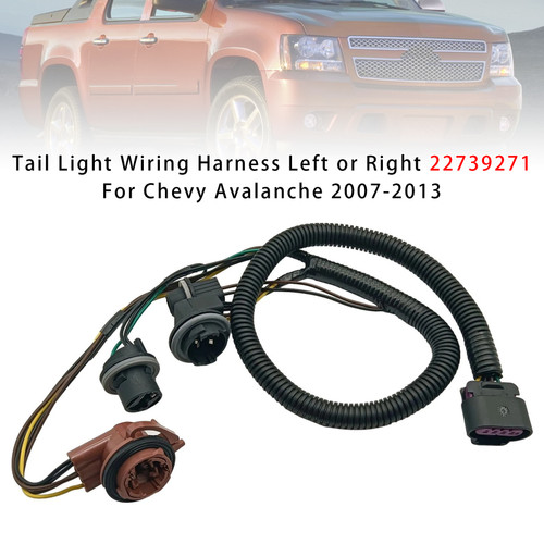 2007-2013 Chevy Avalanche Tail Light Wiring Harness Left or Right 22739271 Generic