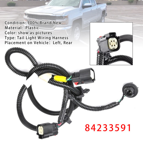 2016-2018 Silverado Left Tail Light Wiring Harness 84233591 Generic