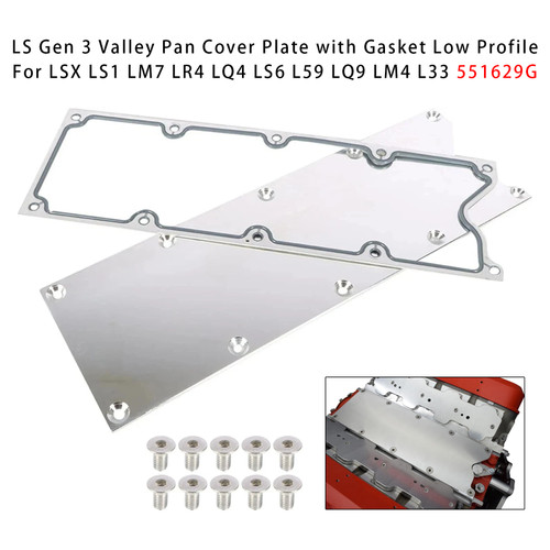 LS Gen 3 Valley Pan Cover Plate with Gasket Low Profile For LSX LS1 LM7 LR4 LQ4 LS6 L59 LQ9 LM4 L33 551629G