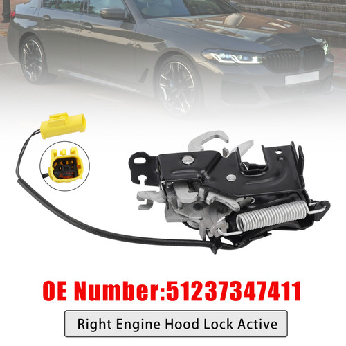 2017- BMW 5 6 8 Z4 Right Engine Hood Lock Active 51237347411 Generic