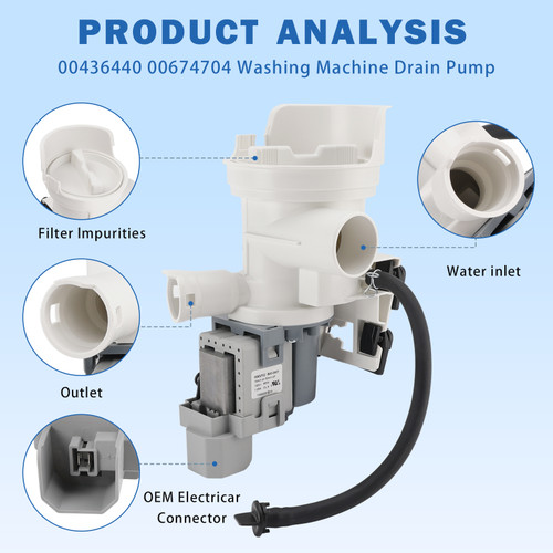 436440 00436440 00674704 Washer Drain Pump For Bosch Washing Machine