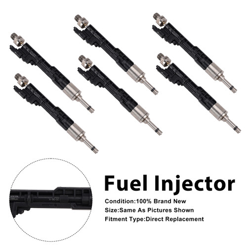2011-2015 BMW X1 X3 X5 X6 6Pcs Fuel Injector 0261500109 Generic