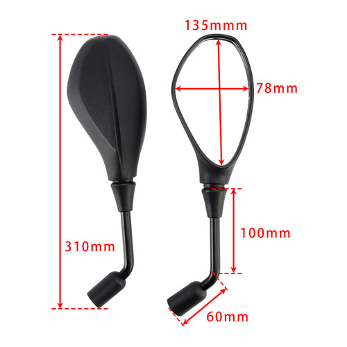 2005-2026 BMW F800 R K73 F700 GS K70 S 1000 R K47 Rearview Mirrors Left and Right 51167715861 Generic