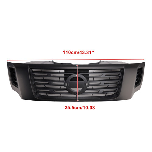 2015-2020 Nissan Navara D23 NP300 Front Bumper Grille Black Generic