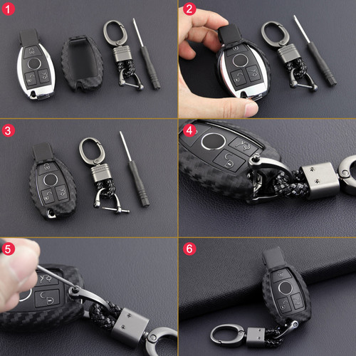 Mercedes-Benz Leather Silicone Car Key Case Cover With Buckle Generic