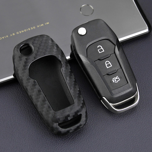 2015-2019 Ford Leather Silicone Car Key Case Cover With Buckle Generic