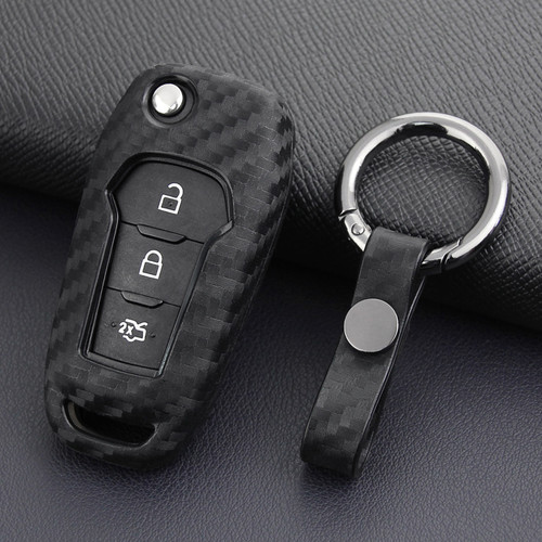 2015-2019 Ford Leather Silicone Car Key Case Cover With Buckle Generic