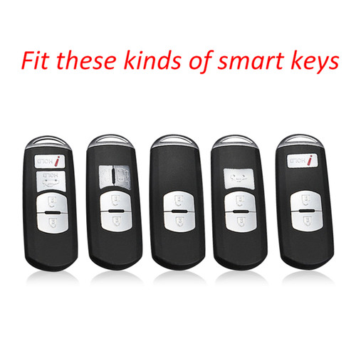 2016-2019 Mazda MX-5 Leather Silicone Car Key Case Cover With Buckle Generic