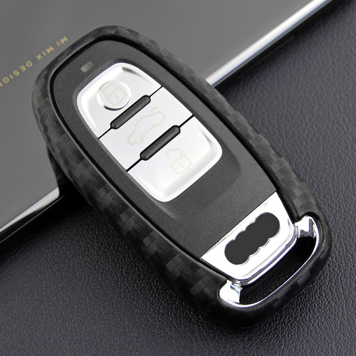 Leather Silicone Car Key Case Cover With Buckle For Audi