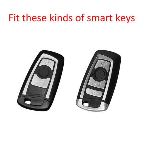 BMW 1 2 3 4 5 6 7 Series Leather Silicone Car Key Case Cover With Buckle Generic