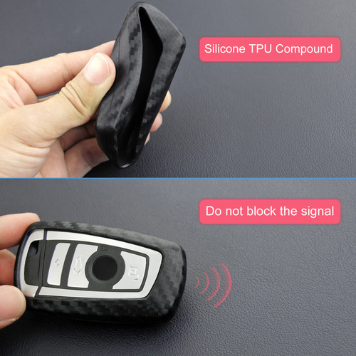 BMW 1 2 3 4 5 6 7 Series Leather Silicone Car Key Case Cover With Buckle Generic