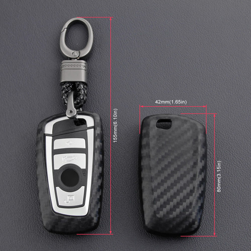 2012-2018 BMW M2 M3 M4 M5 M6 Leather Silicone Car Key Case Cover With Buckle Generic