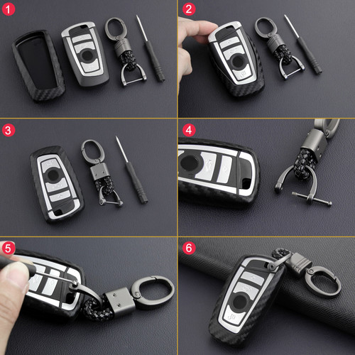 2012-2018 BMW M2 M3 M4 M5 M6 Leather Silicone Car Key Case Cover With Buckle Generic