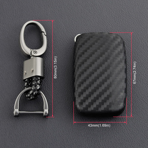 2012-2019 Range Rover Leather Silicone Car Key Case Cover With Buckle Generic