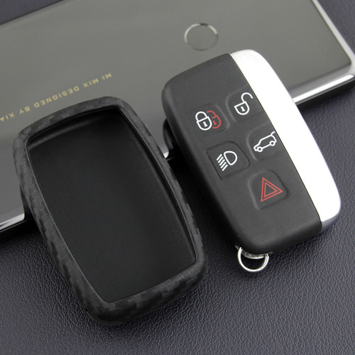 2012-2019 Land Rover Discovery Leather Silicone Car Key Case Cover With Buckle Generic
