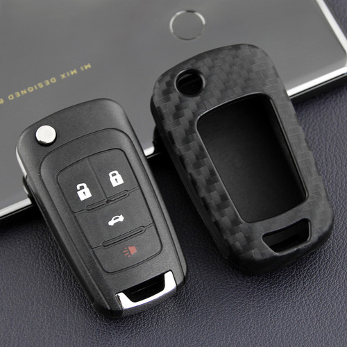 2010-2019 Chevrolet Trax Cruze Leather Silicone Car Key Case Cover With Buckle Generic