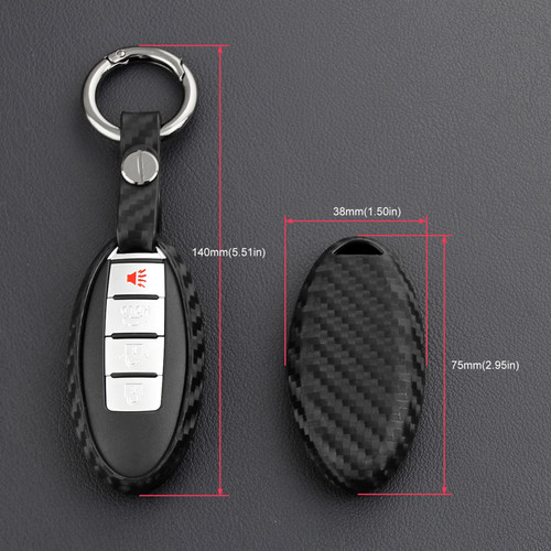 2007-2019 Nissan Leather Silicone Car Key Case Cover With Buckle Generic